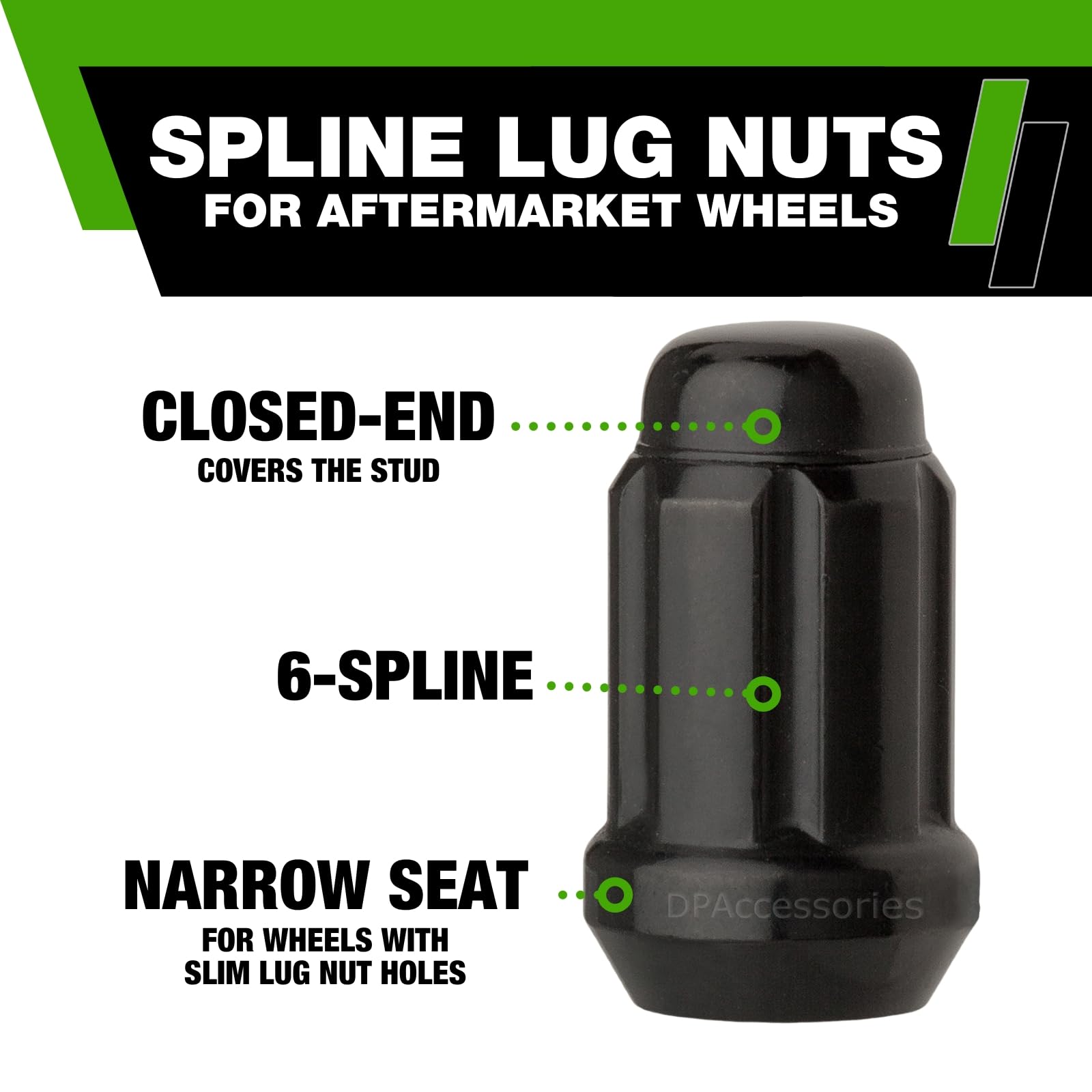 Amazon.com: DPAccessories Black 7/16-20 Lug Nuts for Aftermarket